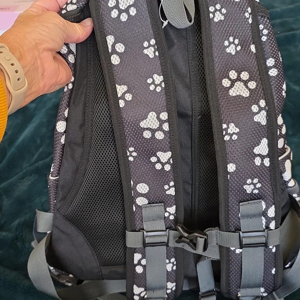 Pet Carrier Backpack with Paw Print Design